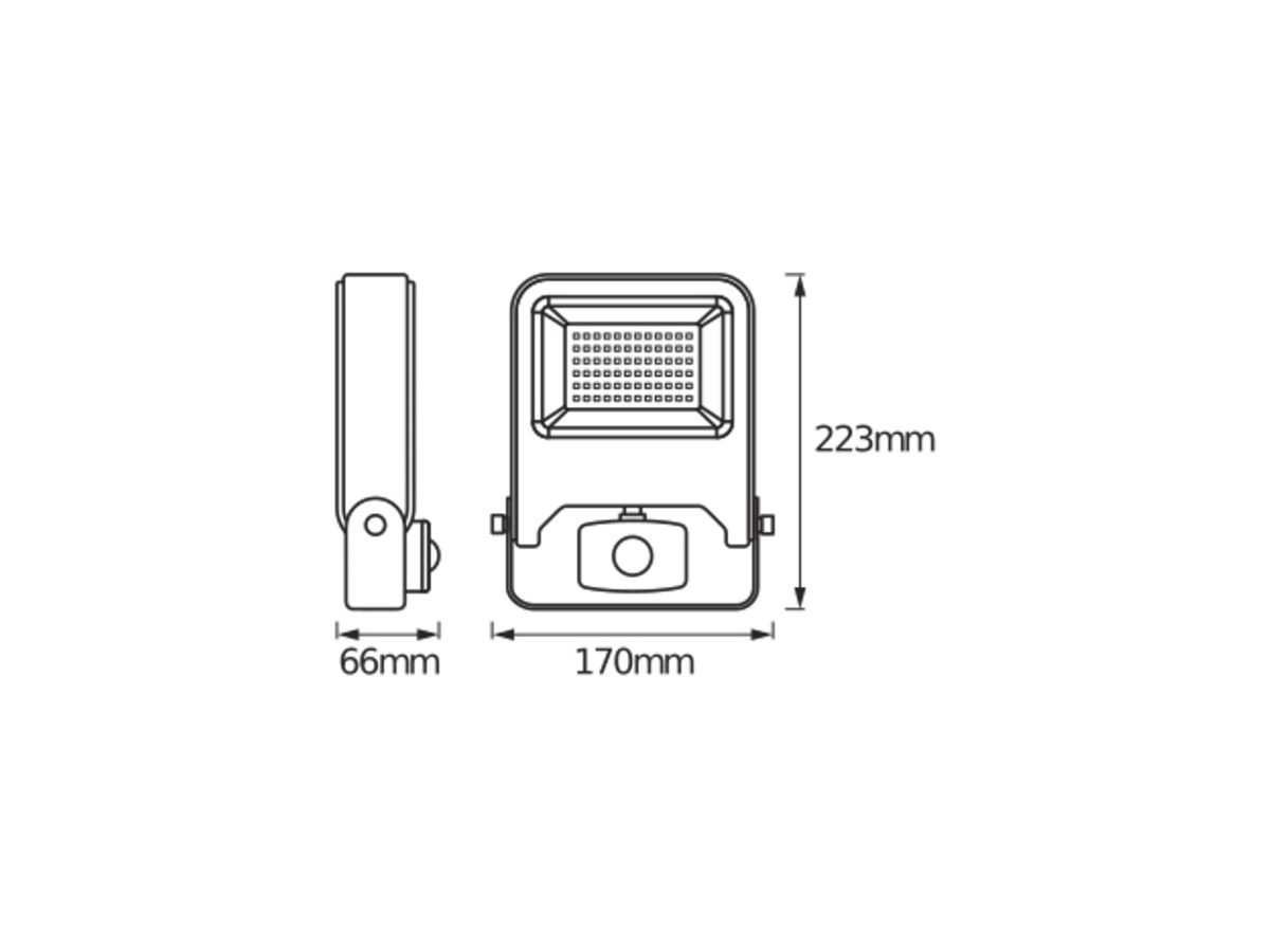LED-Strahler LDV ENDURA FLOOD SENSOR 30W 2700lm 3000K weiss IP44