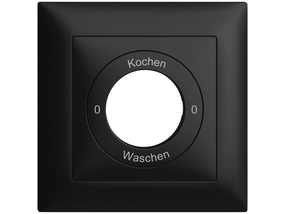 Frontset 0-Kochen-0-Waschen EDIZIOdue 88×88mm schwarz