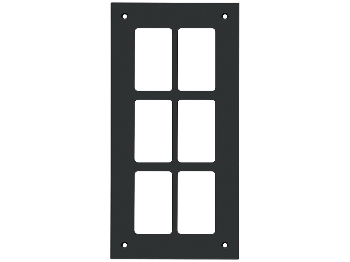 Montageplatte Hager FLF 3/5 3×2 Aluminium eloxiert schwarz