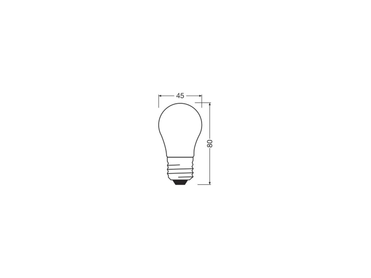 LED-Lampe LEDVANCE CLASSIC P E27 3.4W 470lm 827 DIM mattiert Ø45×80mm