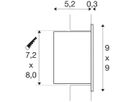 EB-LED-Decken-/Wandleuchte SLV FRAME BASIC 3W 140lm 2700K 90×90×55mm weiss