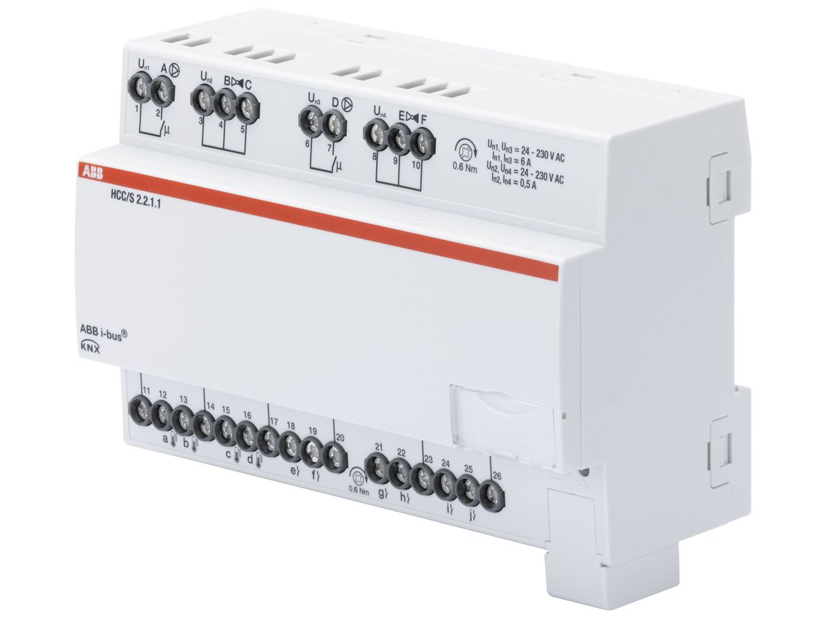 REG-Heiz-/Kühlkreis Controller ABB HCC/S 2.2.1.1 KNX, 2-fach