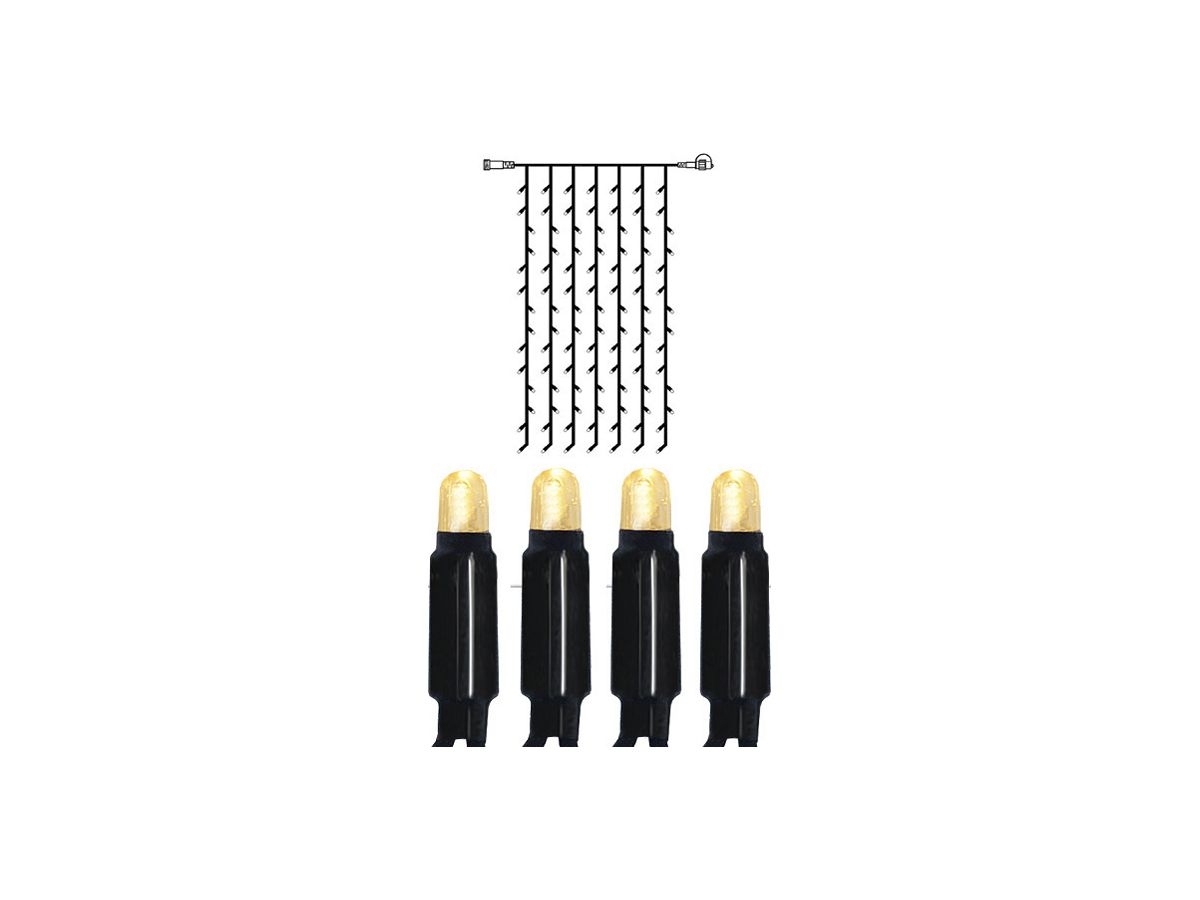 Lichtvorhang System 24 Extra, 1×2m, schwarz, 2.1W, 98 LED, warmweiss