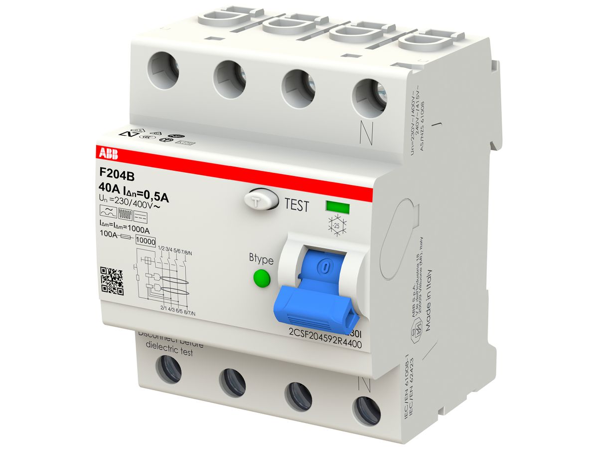 Fehlerstromschutzschalter ABB proM compact 4P 40A 500mA Typ B kurzzeitverzögert