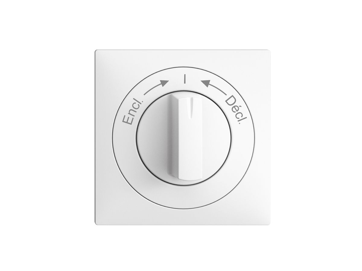 Frontset Encl.->I<-Décl. EDIZIOdue weiss 60×60mm für Drehschalter