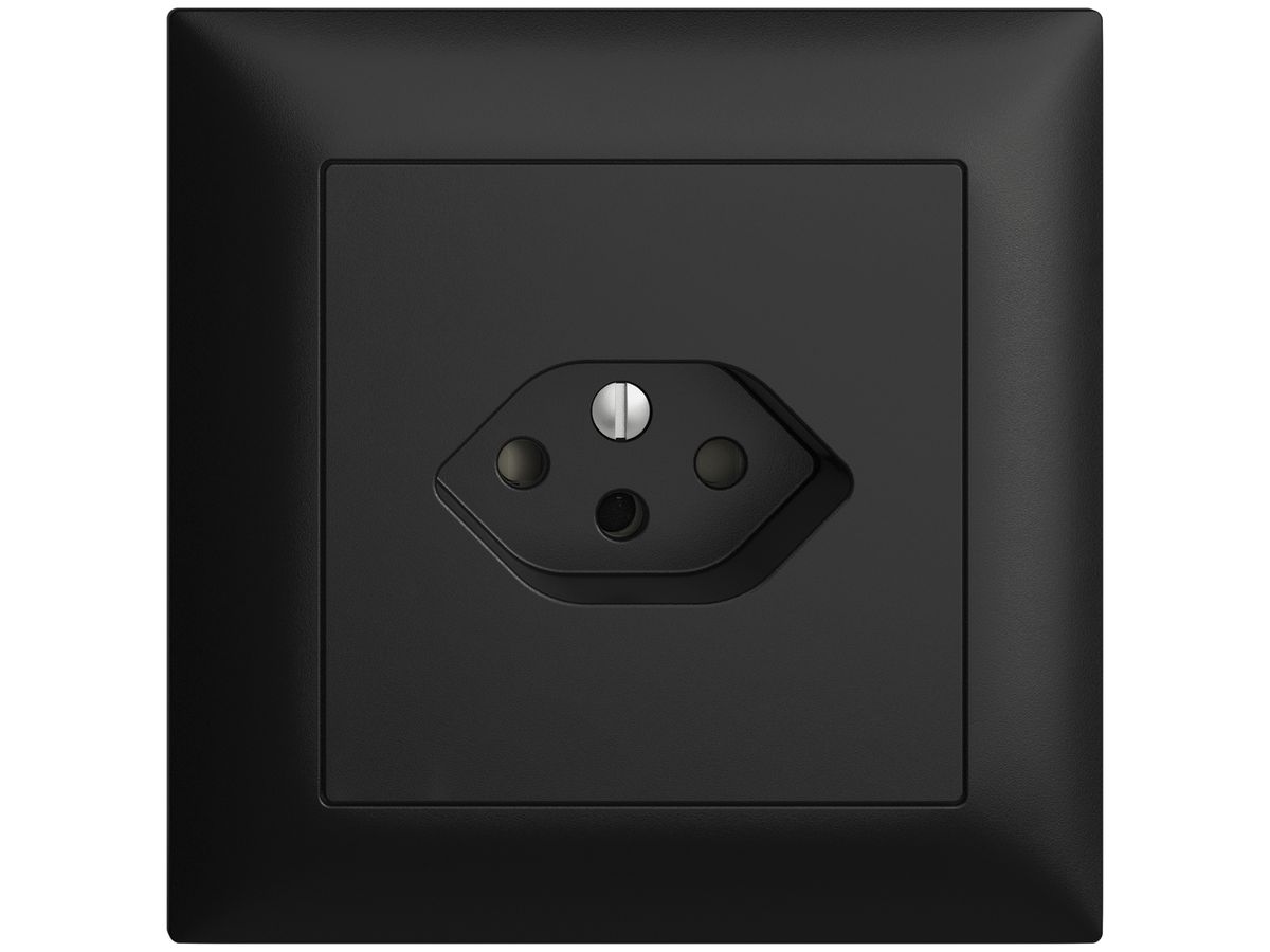 UP-Steckdose EDIZIOdue T13 schwarz mit Shutter