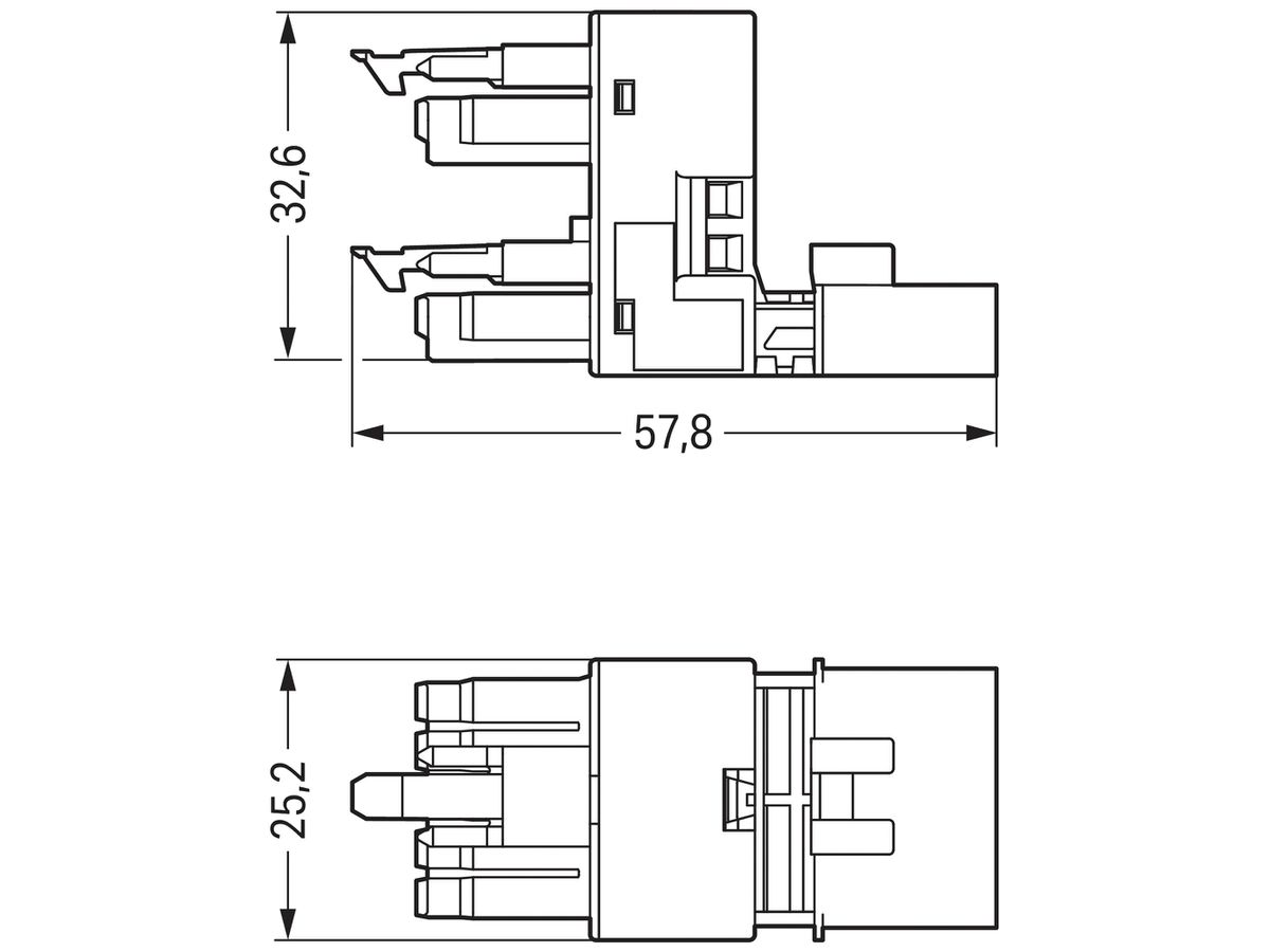 H-Verteiler WINSTA 890 5L 1 Stecker/2 Buchsen blau