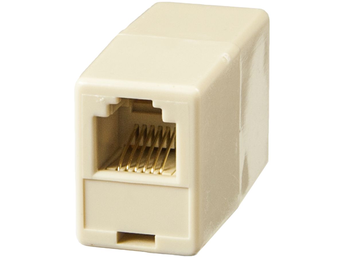 Adapter f-f 2×RJ12 1:1 6P4C ungeschirmt, weiss