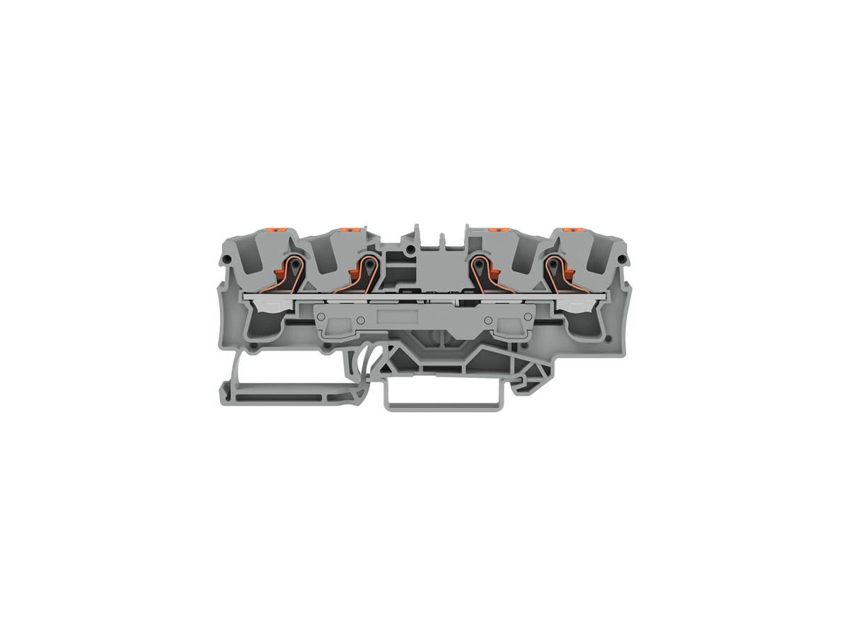 Durchgangs-Reihenklemme WAGO TOPJOB S 6mm² 41A 800V Push-in 4×1 TH35 schwarz