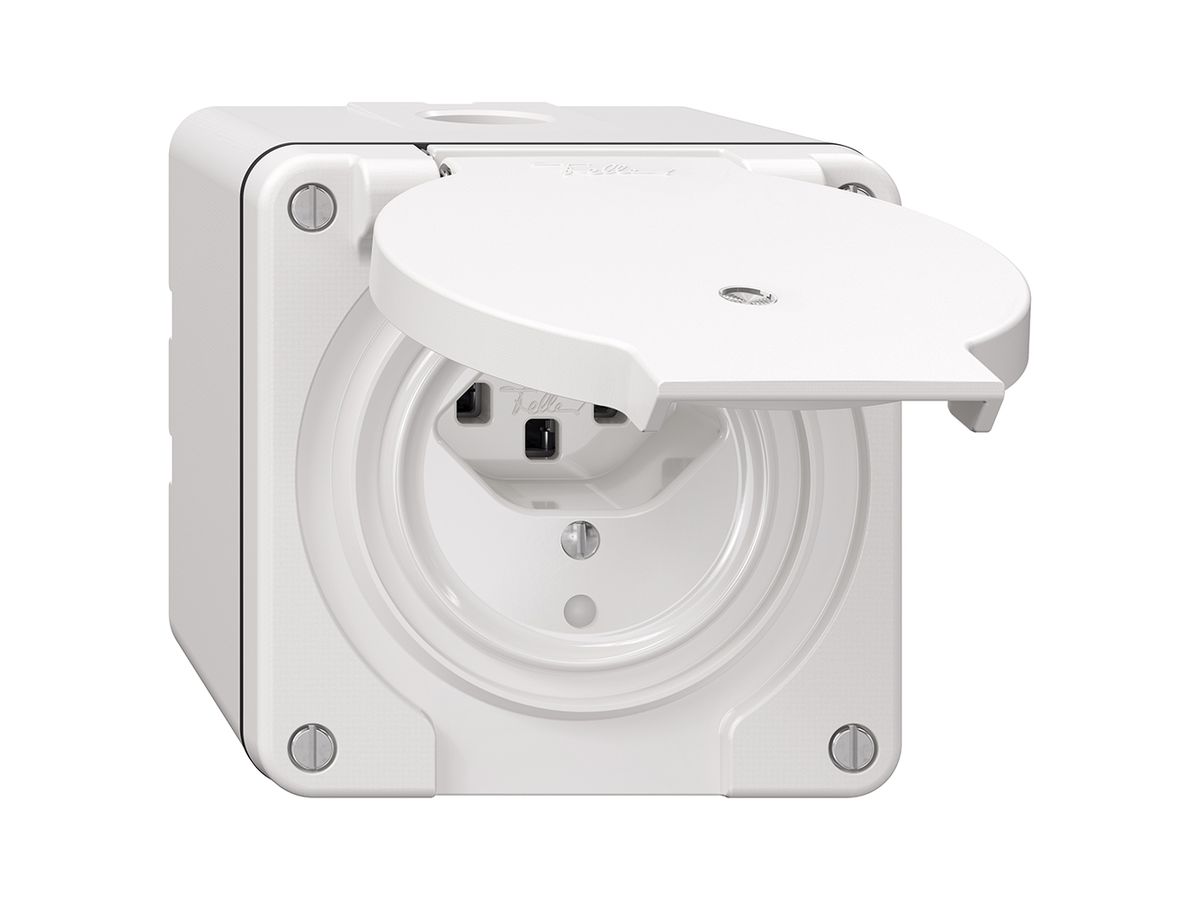 NAP-Steckdose NEVO, 1×T23, IP21, m.LED, weiss