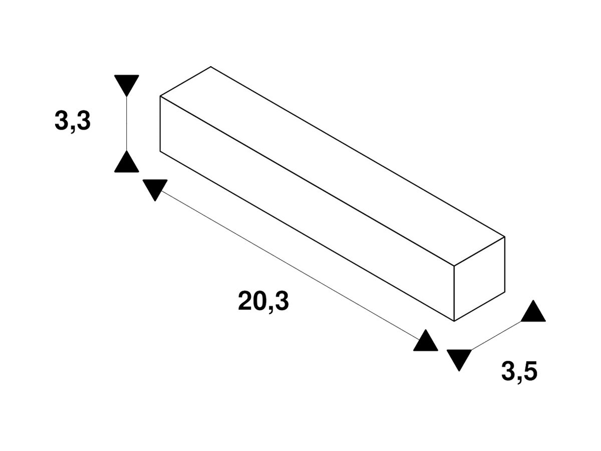 Längsverbinder/Einspeiser SLV für AP-Stromschiene S-TRACK DALI 3-phasig schwarz