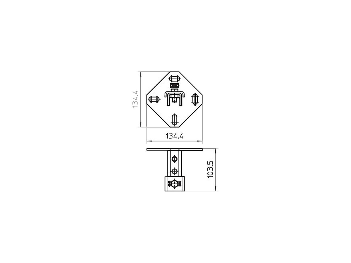 Wandhalter Bettermann 134×110×102mm tauchfeuerverzinkt