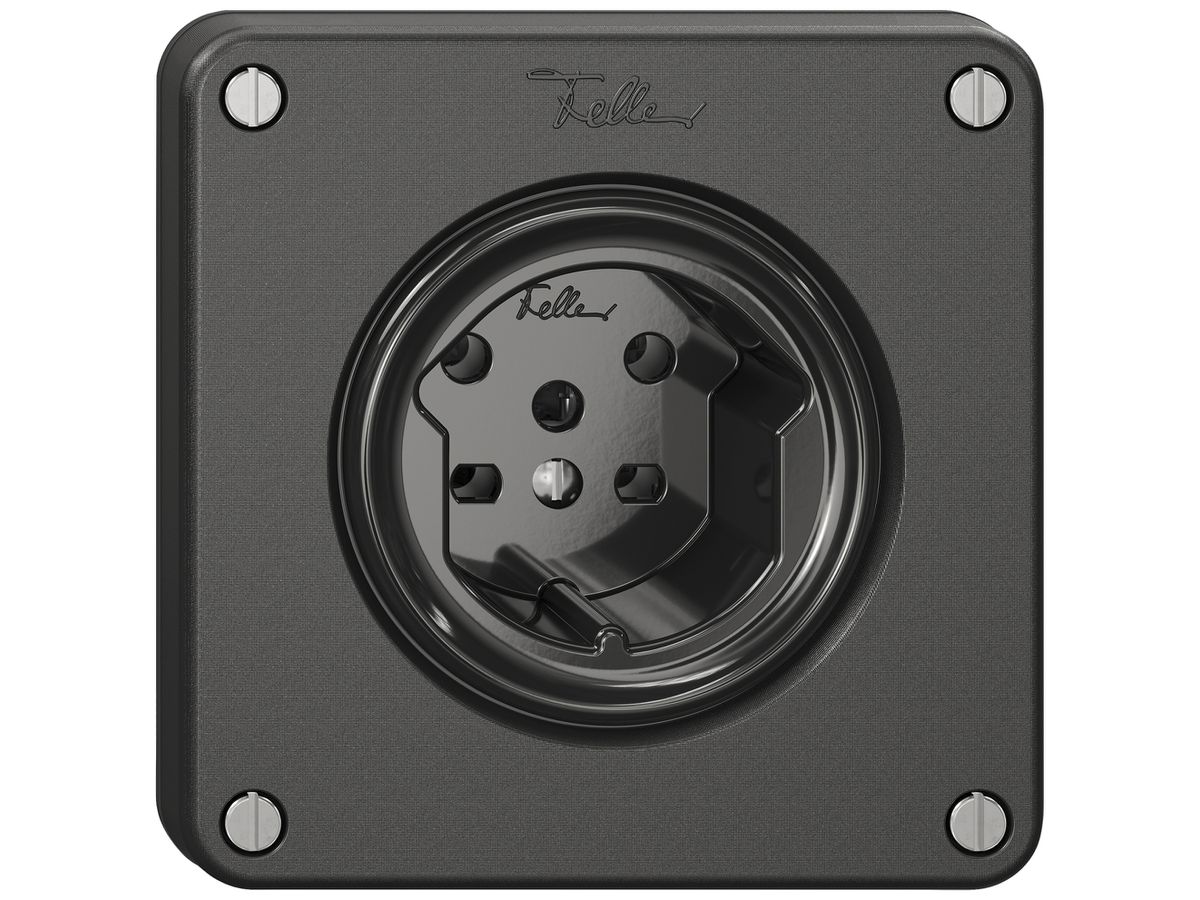 Steckdose NEVO SNAPFIX® 1×T15 10A 440V 87×87×31mm IP21 sz