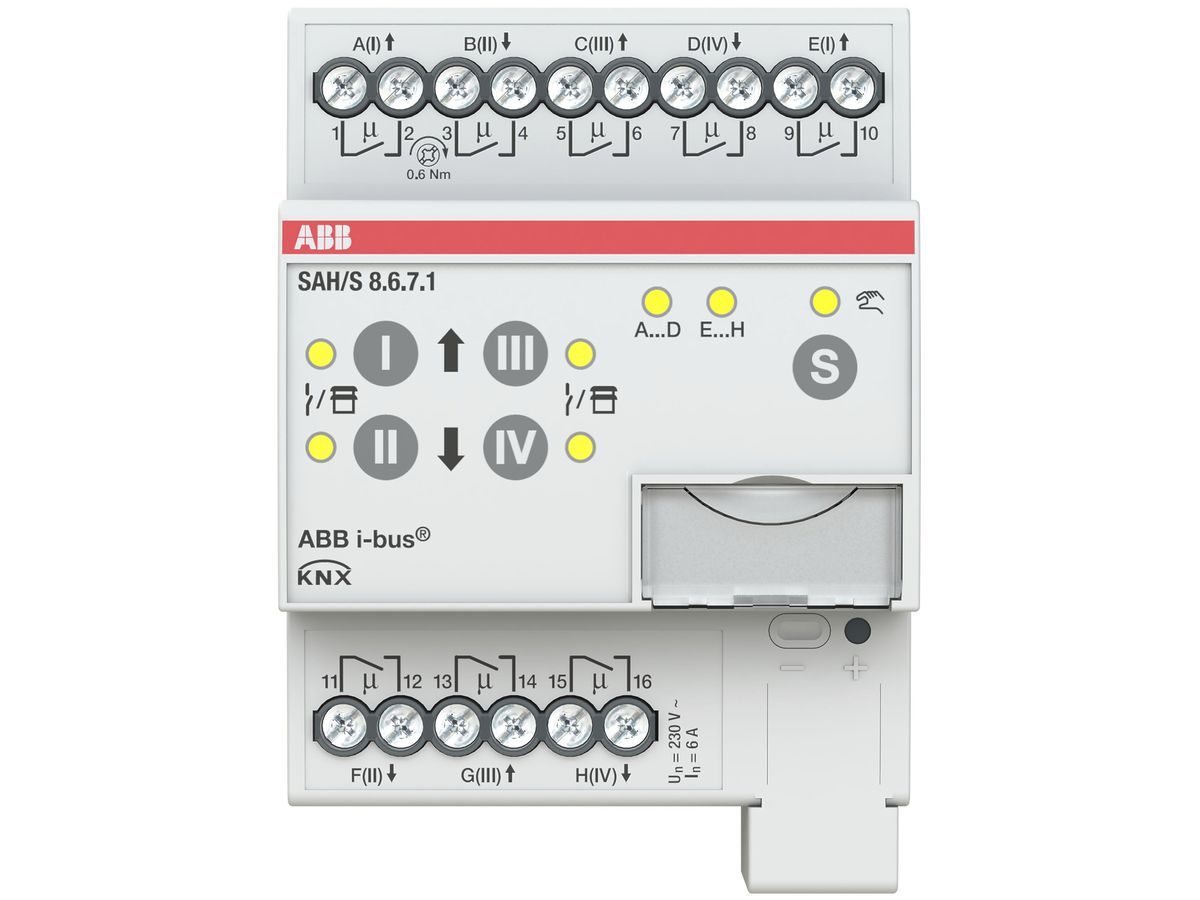 REG-KNX-Kombischaltaktor ABB SAH/S8.6.7.1, 8-fach, 6A