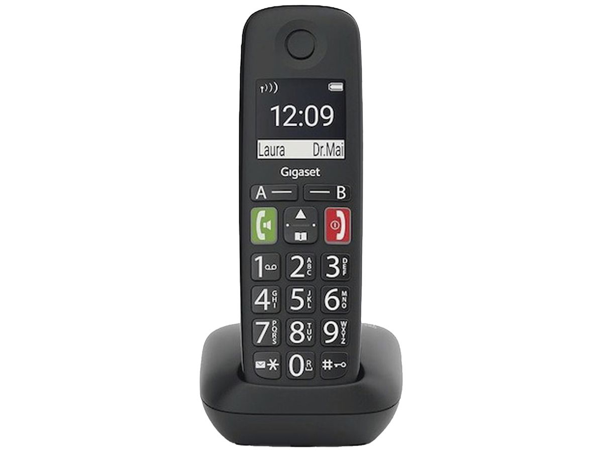 Telefon schnurlos Gigaset E290 10h Freisprechen CLIP schwarz