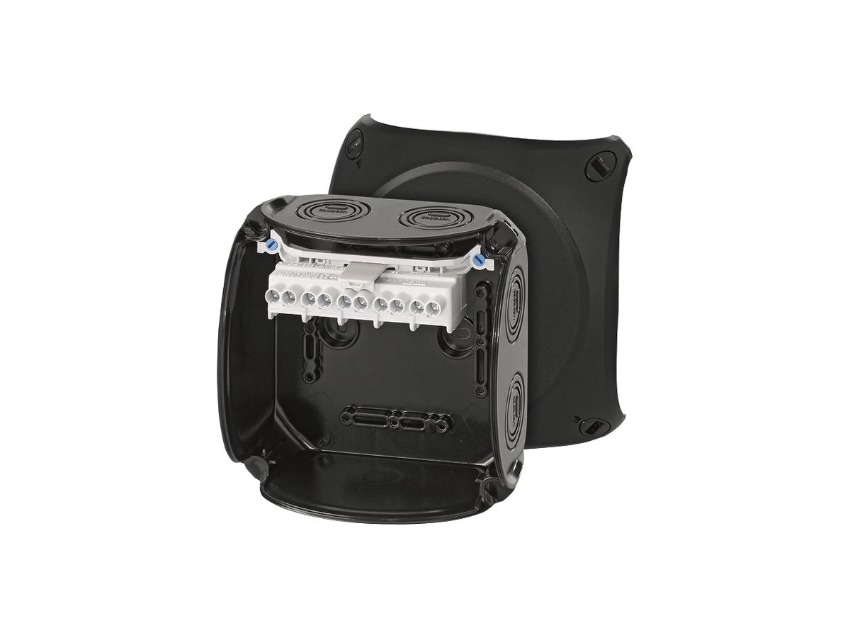 AP-Abzweigdose Hensel KF B mit Klemmen 5×6mm² schwarz
