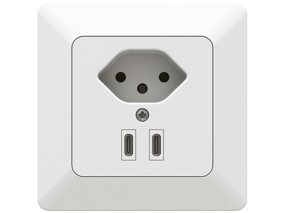 UP-Kombination MAX HAURI priamos 2×USB-C 3000mA 5…12V weiss