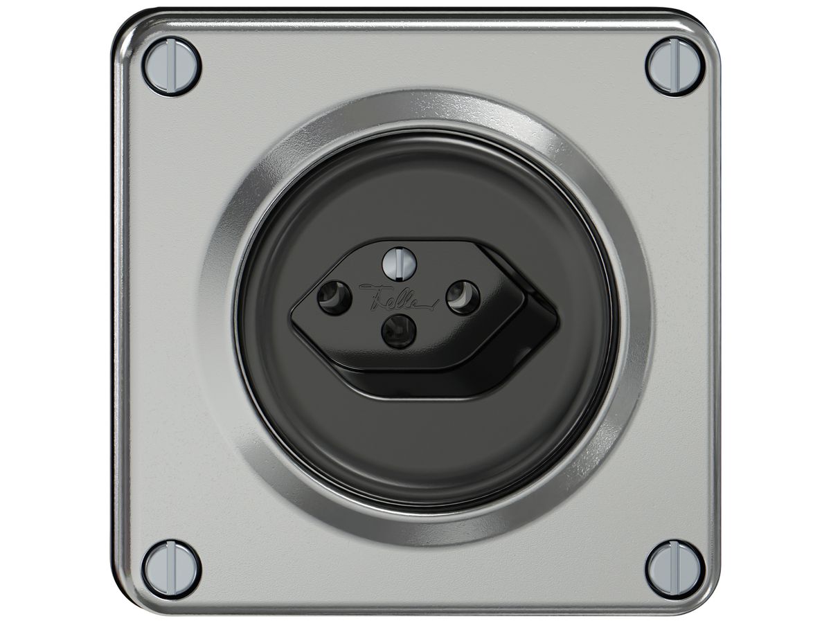 Steckdose ELEMENT SNAPFIX® 1×Typ 13 10A 250V IP20 alu