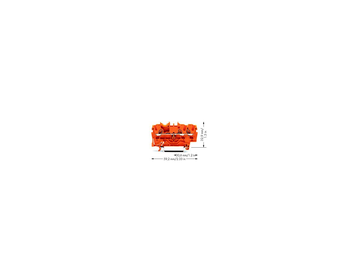 Durchgangsklemme WAGO TOPJOB-S 1.5mm² 3L orange Serie 2001