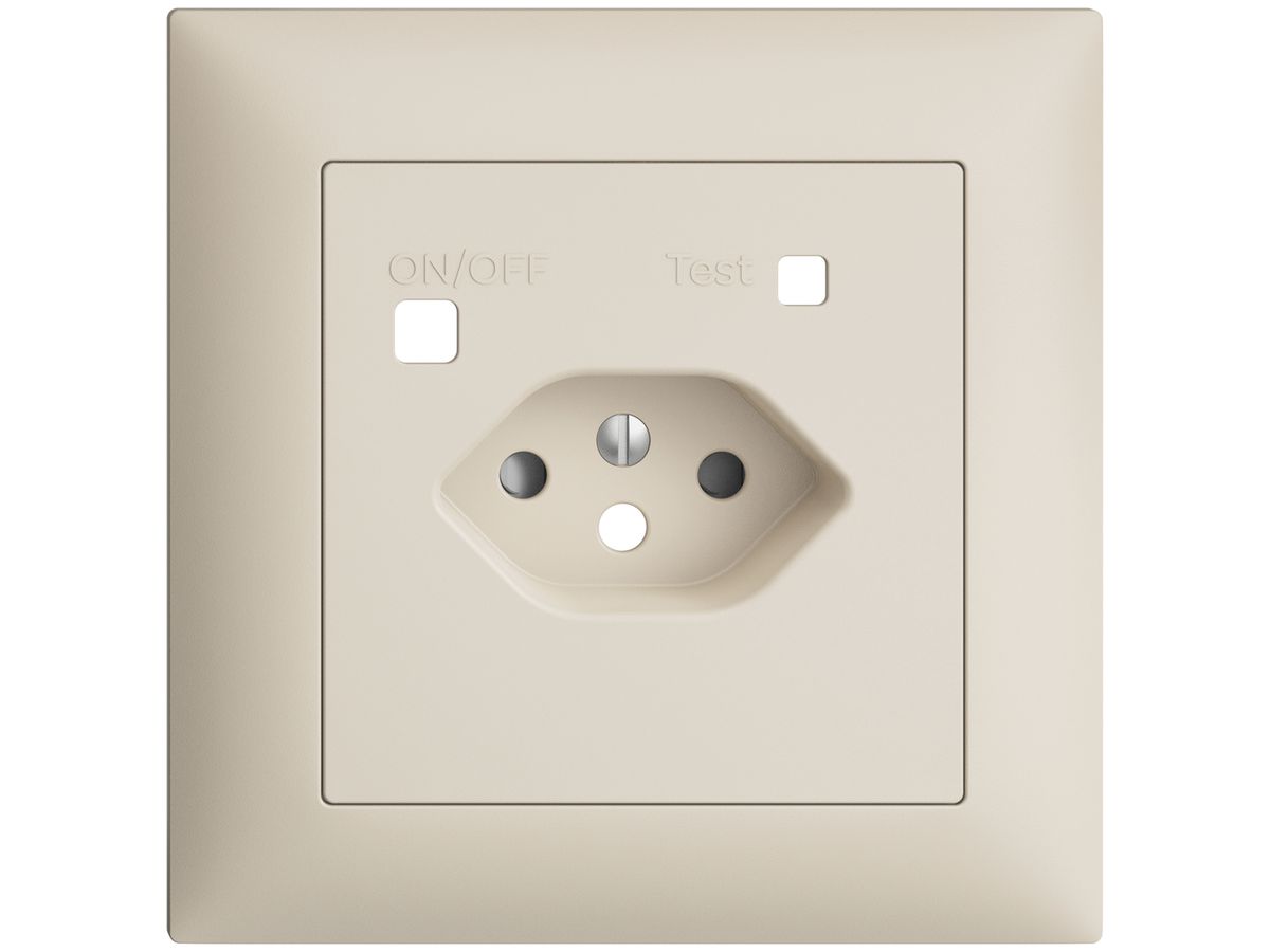 Frontset EDIZIOdue zu FI-Steckdose FMI, T13, shutter, crema