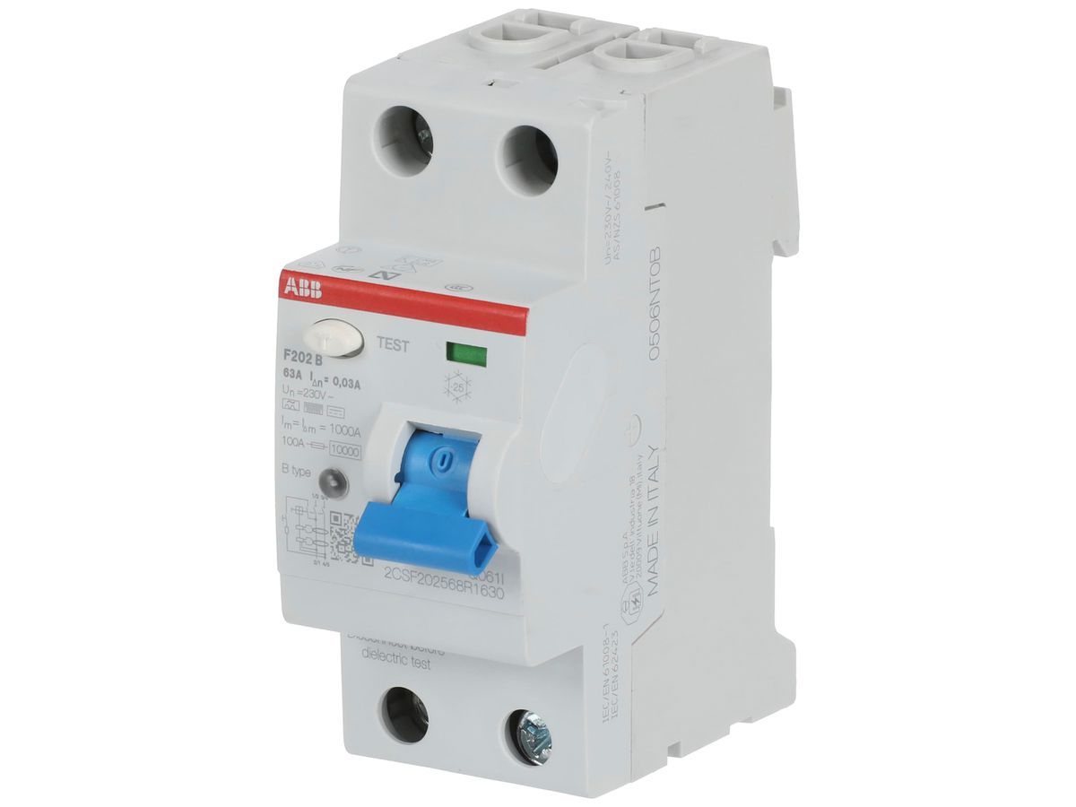 Fehlerstromschutzschalter proM compact 1PN Typ B, 63A 30mA 2TE kurzzeitverzögert