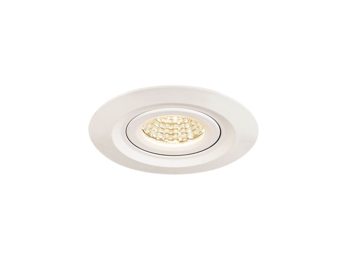 EB-LED-Deckenleuchte SLV KINI, 12W 230V 3000K 850lm dimmbar 60° IP65 weiss