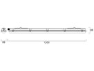 LED-Feuchtraumleuchte Sylvania Resisto 17W 1700…2900lm 6500K IP66 1200mm grau