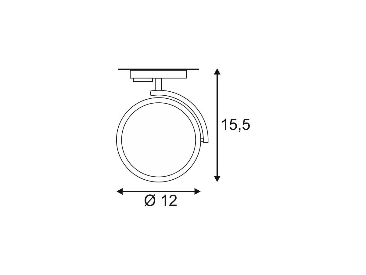 Strahler SLV KALU TRACK, GU10 75W mit 1-Phasen-Adapter IP20 silbergrau