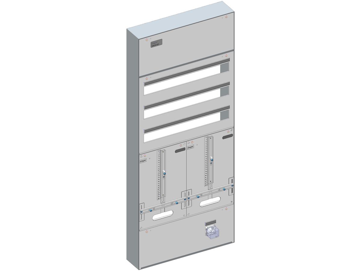 AP Verteiler Hager ABT 506×1219mm 3-reihig hellgrau