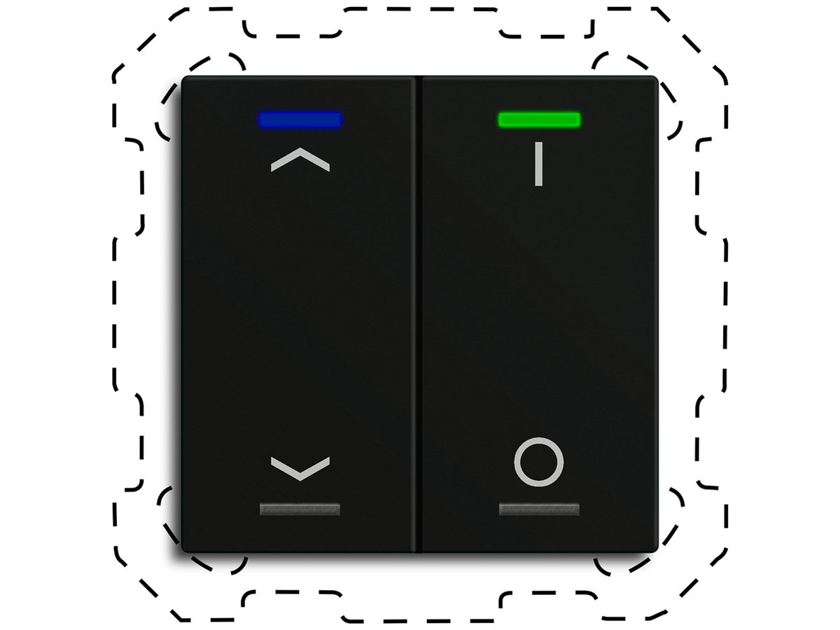 EB-Taster KNX RGBW MDT BE-TAL600216.C1 2T/4B schwarz matt "Jalousie"-"I/O"