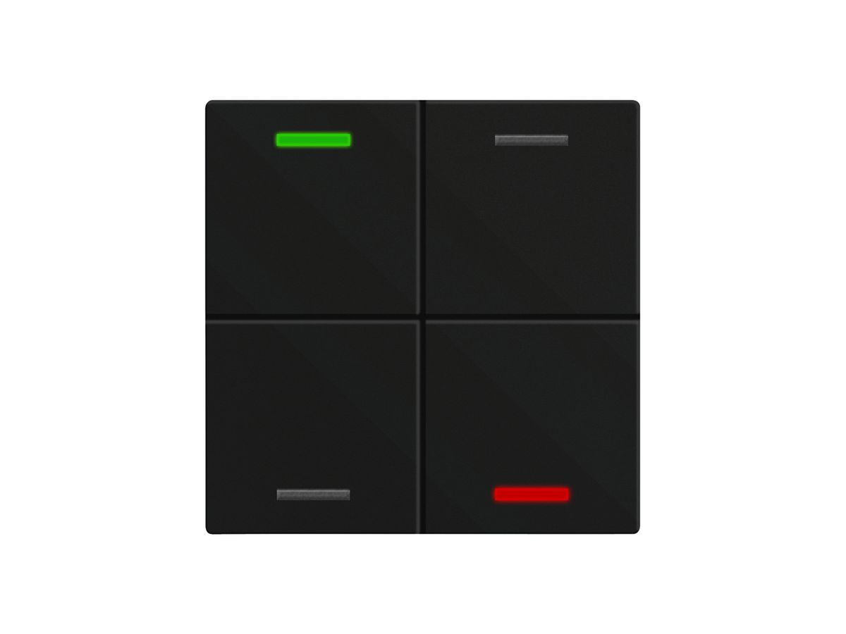 EB-Taster KNX RGBW MDT BE-TAL600416.01 4T/4B schwarz matt "neutral"