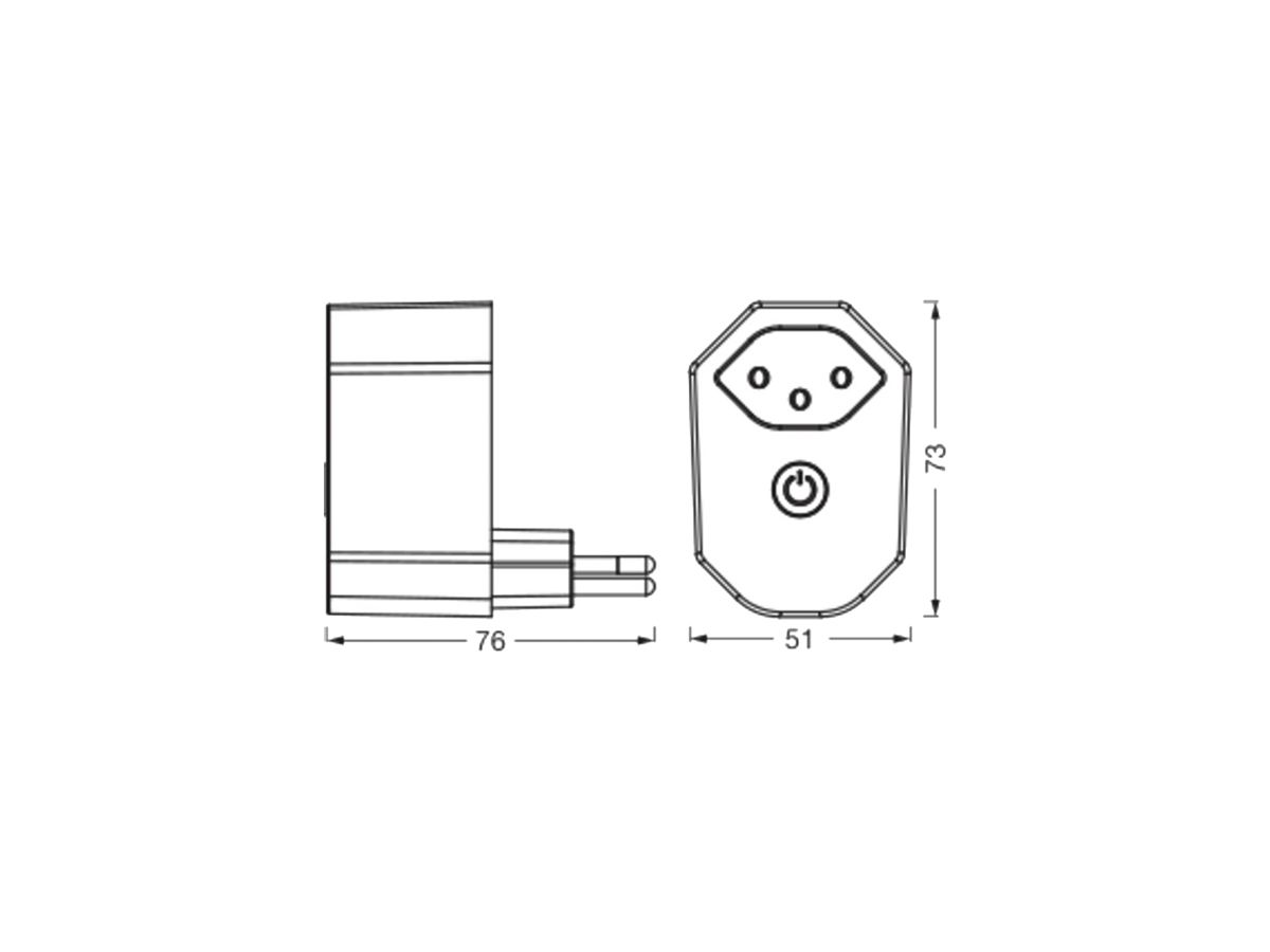 Adapter LEDVANCE SMART+MATTER 230V 10A 2300W Stecker/Steckdose Typ J weiss