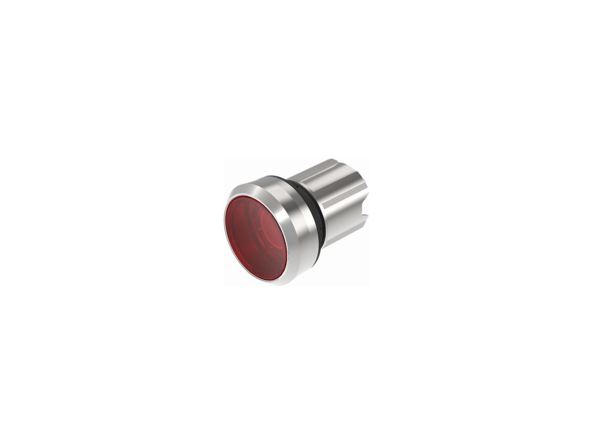 EB-Druckschalter EAO45, R, rot beleuchtbar, Ring silber bündig