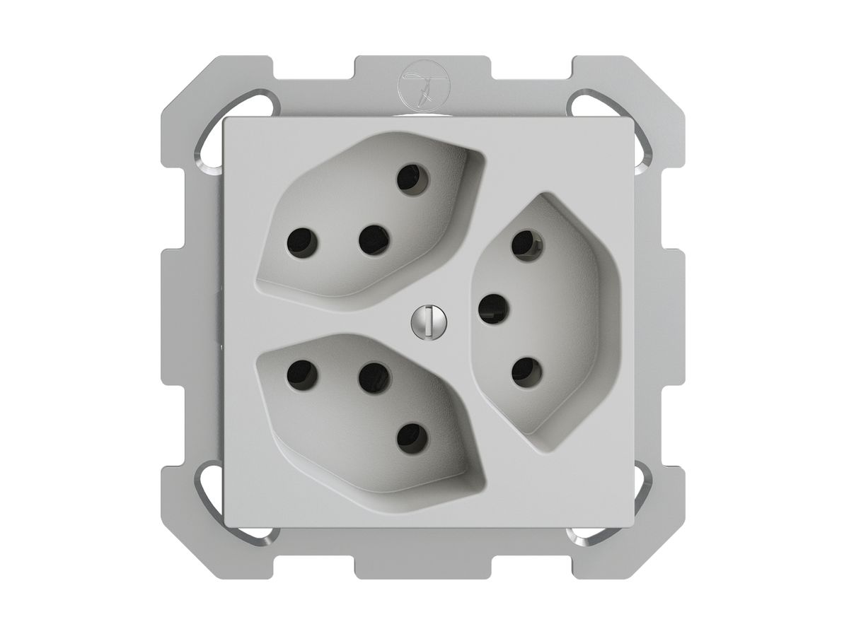 UP-Steckdose EDIZIOdue 3×T13 hellgrau