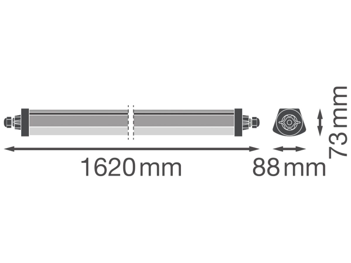 LED-Feuchtraumleuchte LEDVANCE DP FLEX 42W 6900lm 4000K IP66 DALI 1620mm grau
