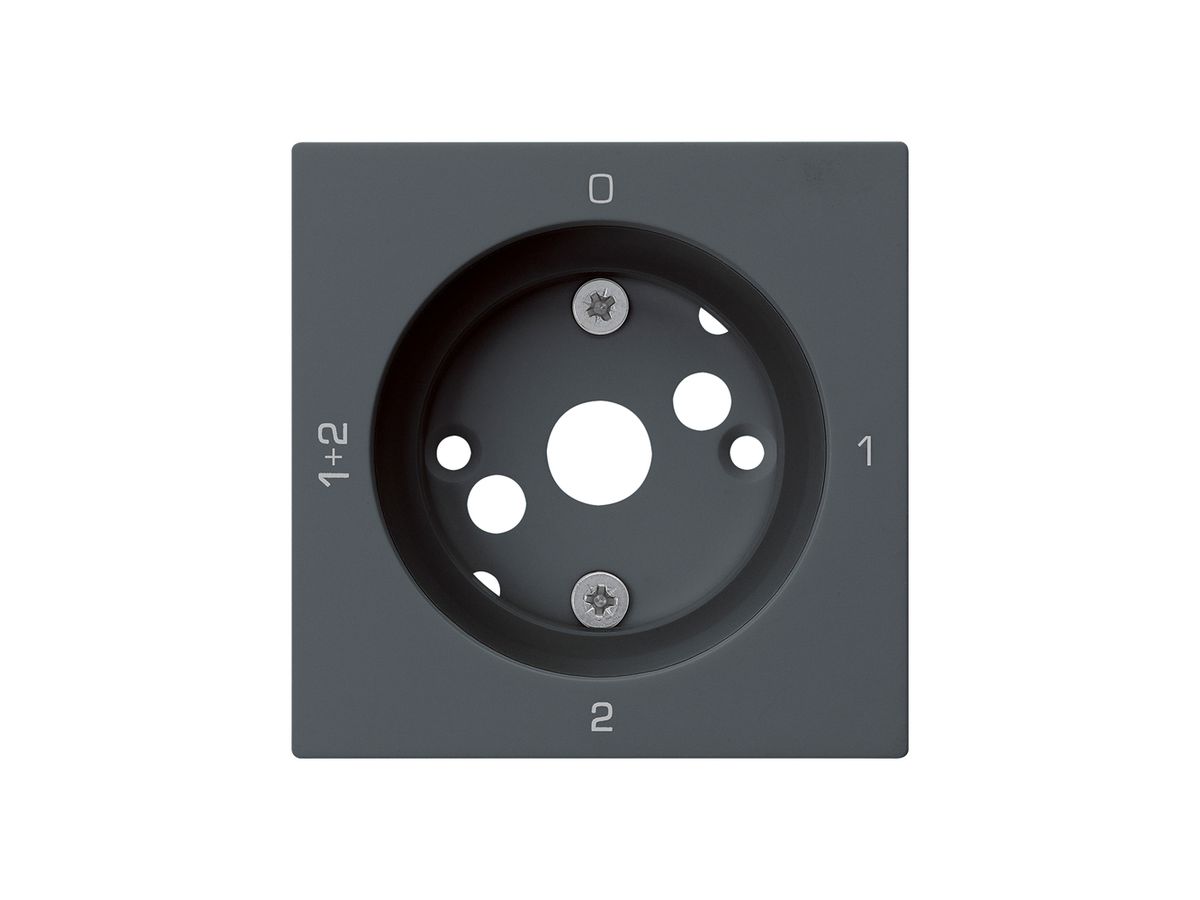 Frontplatte kallysto 0-1-1+2-2 60×60mm für Drehschalter S1 anthrazit