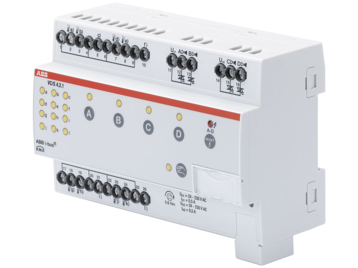 REG-Ventilantriebs-Controller ABB VC/S 4.1.2 KNX, 4-fach, bedienbar