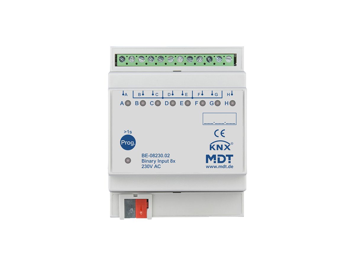 REG-Binäreingang KNX MDT BE-08230.02 8-Kan 230VAC 4TE
