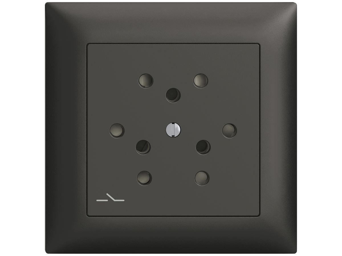 Frontset EDIZIOdue schwarz 88×88mm 3×T12/1 mit Shutter