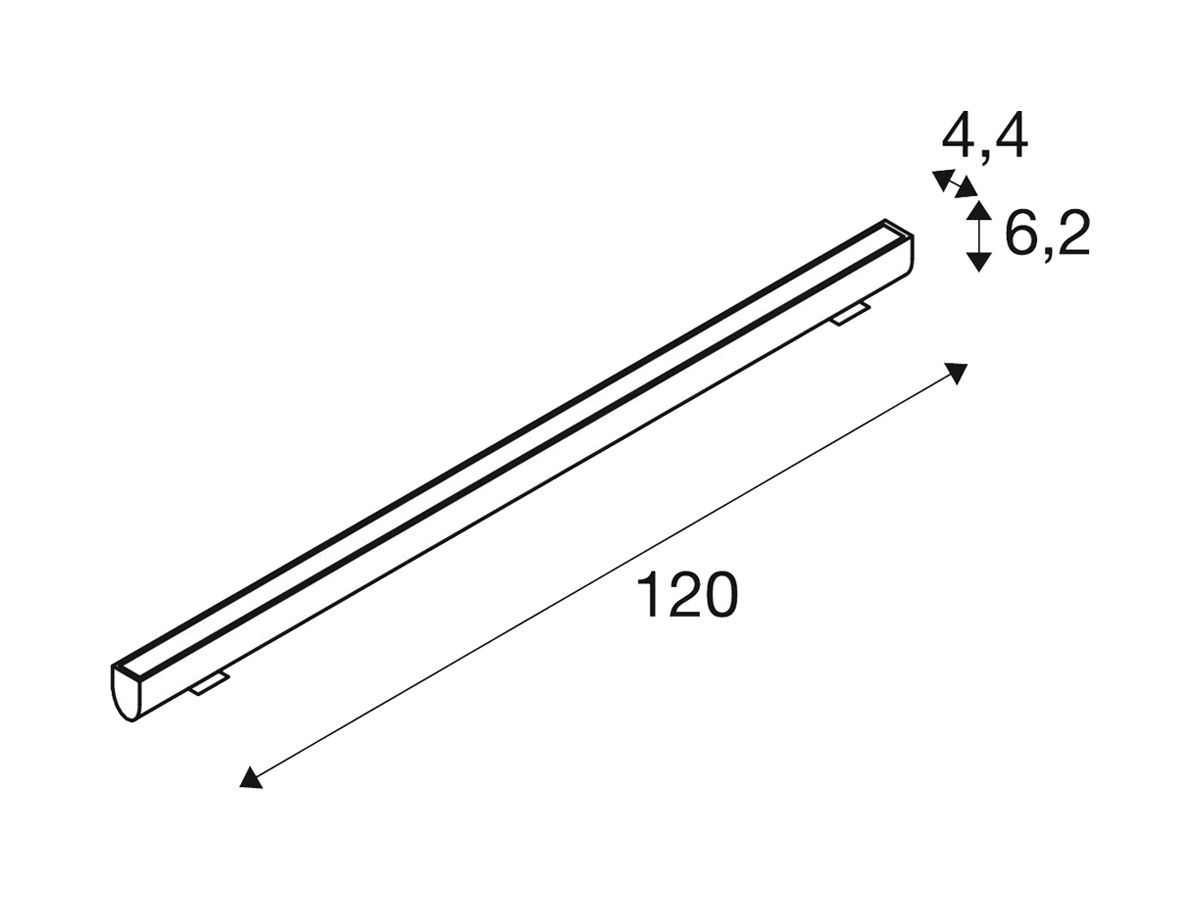 LED-Wandleuchte SLV GALEN 40W 5150lm 830 IP65 DALI 1200mm anthrazit