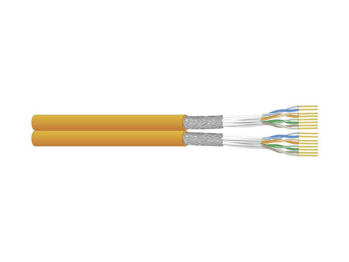 Datenkabel Dätwyler CU 7702 Multimedia 2×4P S/FTP, Kat.7 LSZH Dca 500m orange