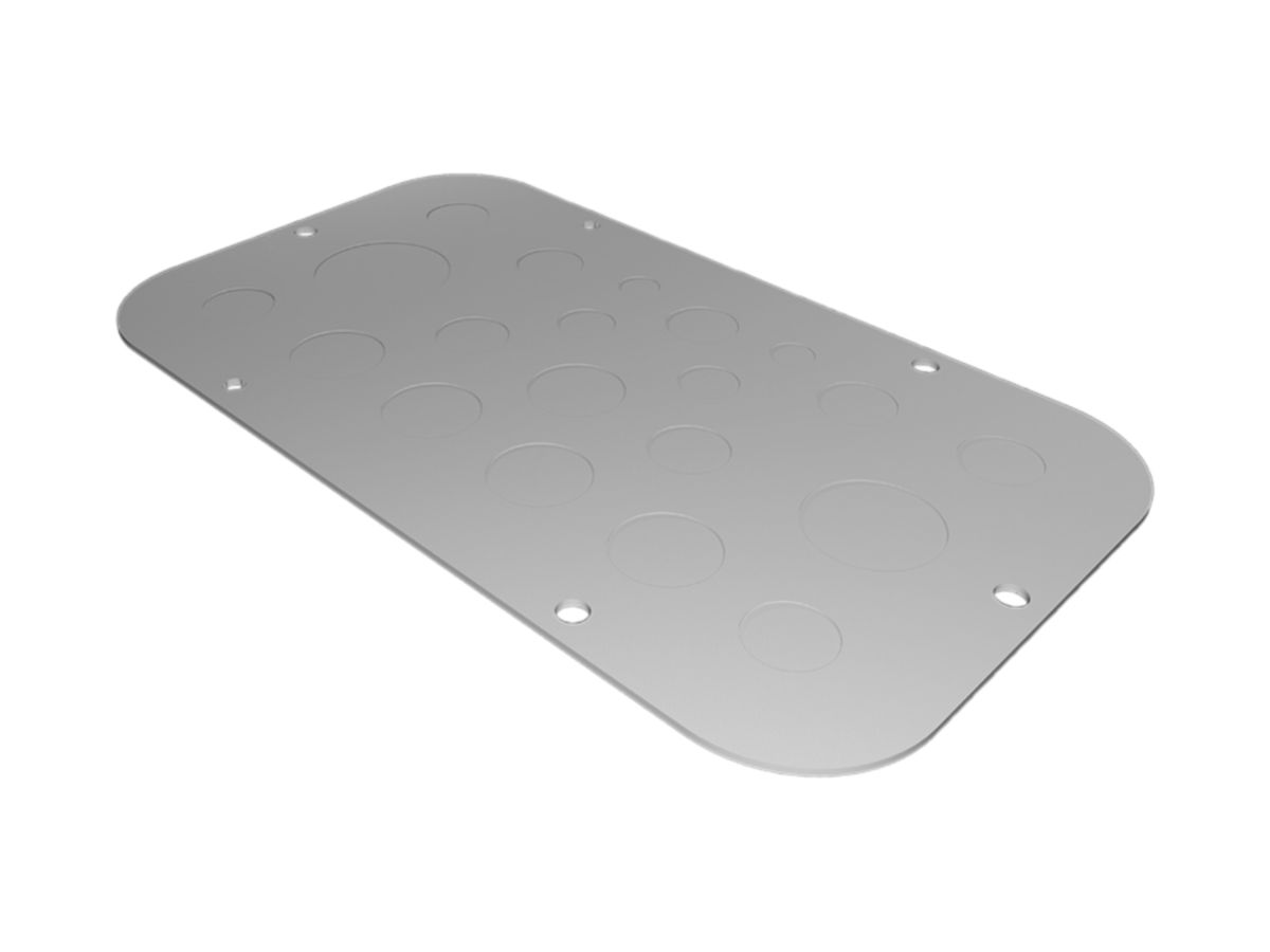 Flanschplatte Rittal AX, metrische Vorprägung, 256×149mm, Metall