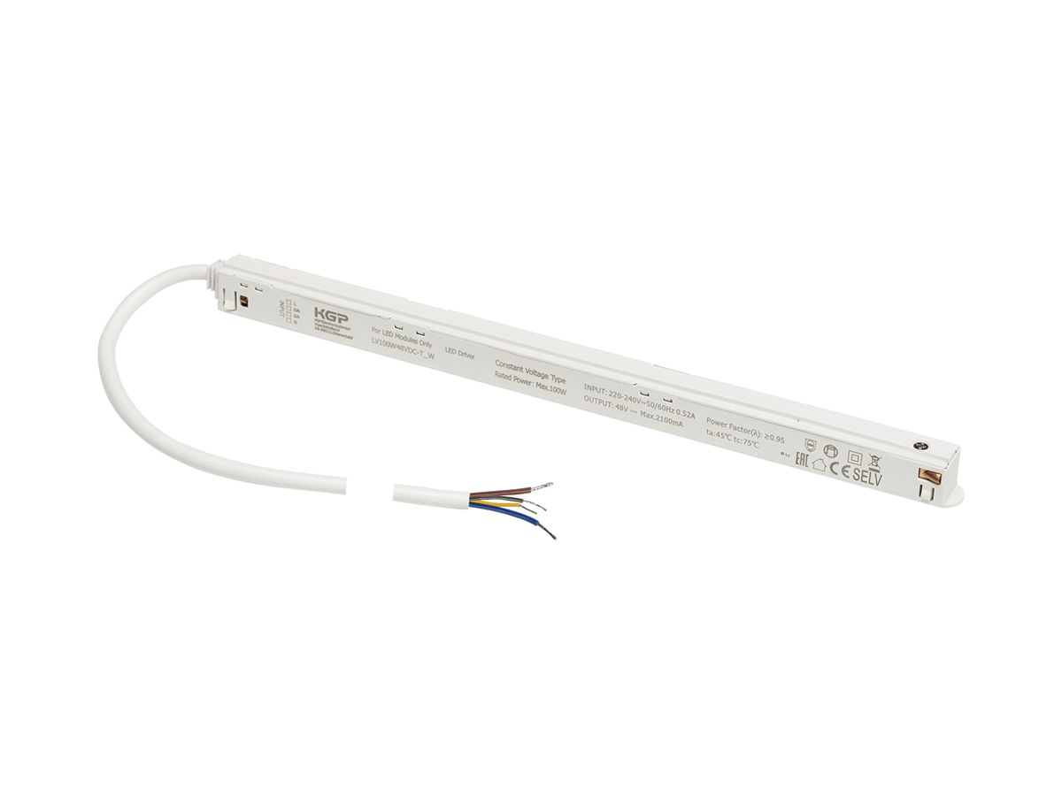 LED-Betriebsgerät SLV Intrack Stromschiene 100W 48V DALI 297.5×16×19mm weiss