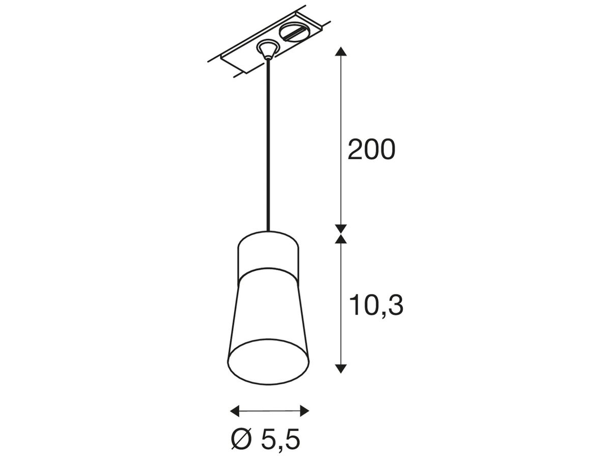 Pendelleuchte SLV PURI 2.0 Cone AD1PH GU10 1×6W DIM Ø55mm grau