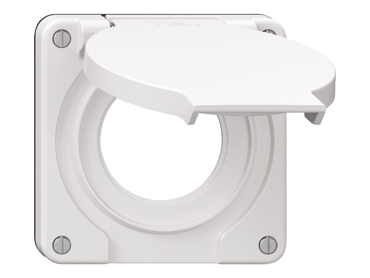 Deckel Feller IP21 für Schuko-Steckdose Dichtung schwarz 87×87mm weiss