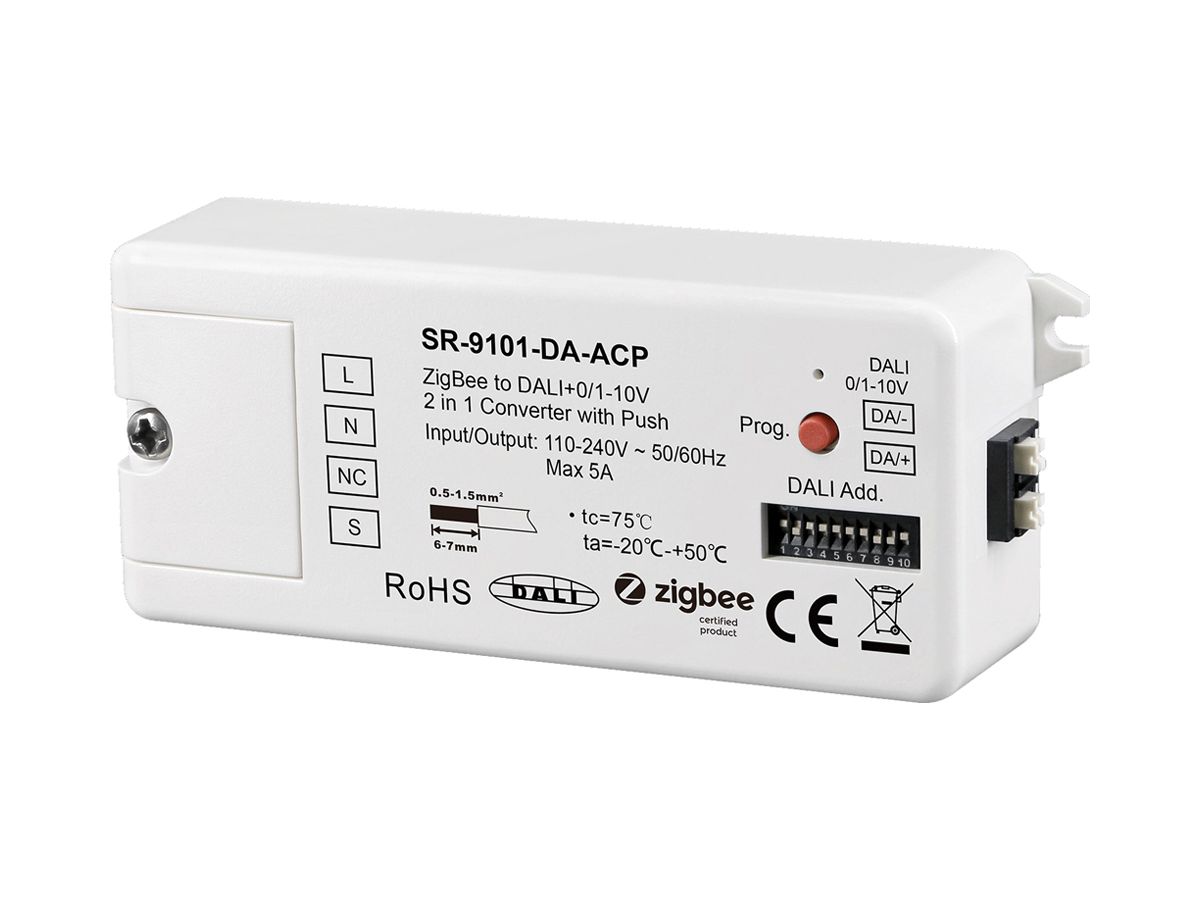EB-RF-Dimmaktor SUNRICHER SR-9101 0/1-10V/Zigbee 1×Ausg 100…240V