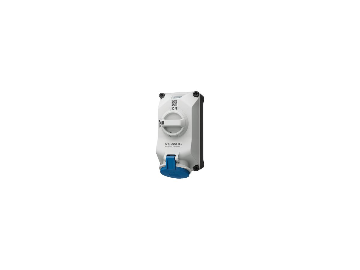 AP-Steckdose CEE Mennekes DUOi 3P 32A 230V 6h bl mechanische Verriegelung IP44