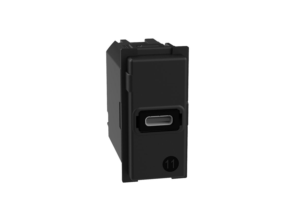 EB-USB-Ladesteckdose Legrand Living Now 1 Modul 1×USB-C 3000mA 5…9V schwarz