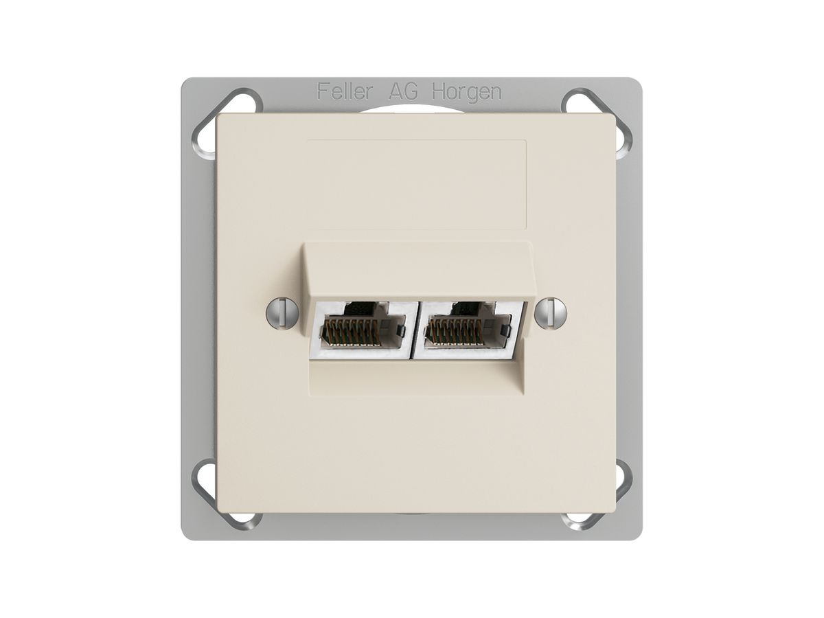 EB-Dose 2×RJ45/s 8P getr. EDIZIOdue crema, ITplus