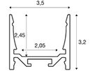 AP-Profil SLV GRAZIA 20, standard glatt 3m weiss